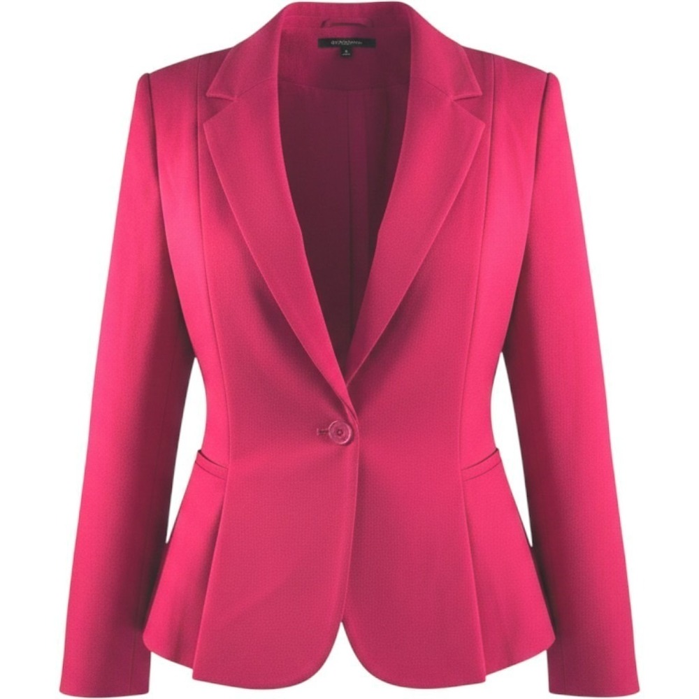 White House Black Market WHBM Red Peplum Blazer Jacket Size 14 Tailored